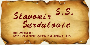Slavomir Surdulović vizit kartica